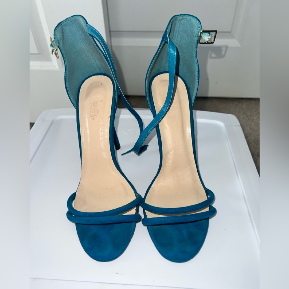 Teal Ankle Strap Stiletto - Sz 8